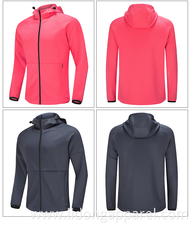 Top Selling China Custom Made Zipper Polyester Jackets With Hoodies Unisex Plain Zip Up Hoodie